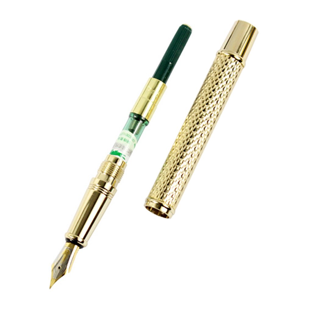 Amazon | クロコダイルGold Gliter Clip Carvedシルバー万年筆